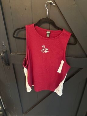 wild fable Burgundy Tank with White Side Panels